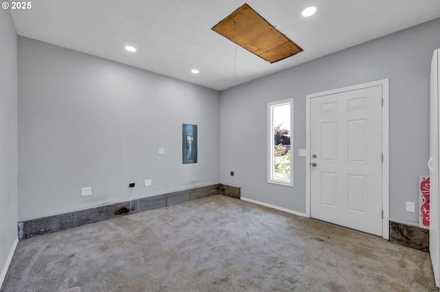 5430 E St, Springfield, OR 97478 - carpeted foyer featuring electric panel and recessed lighting