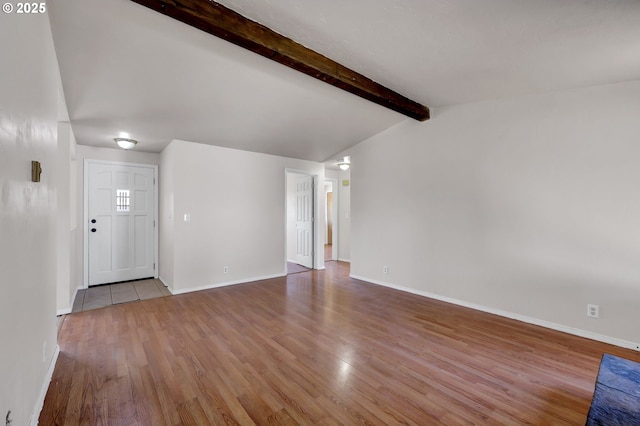 5430 E St, Springfield, OR 97478 - unfurnished living room featuring wood finished floors and baseboards