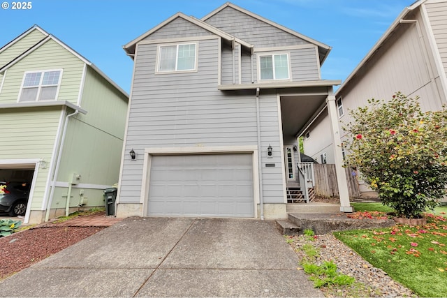3963 NW 148th Pl, Portland, OR 97229 - view of front of home with an attached garage, concrete driveway, and stairs