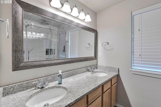 3963 NW 148th Pl, Portland, OR 97229 - bathroom with a stall shower and double vanity