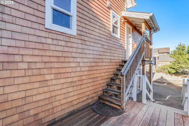 exterior space with a wooden deck