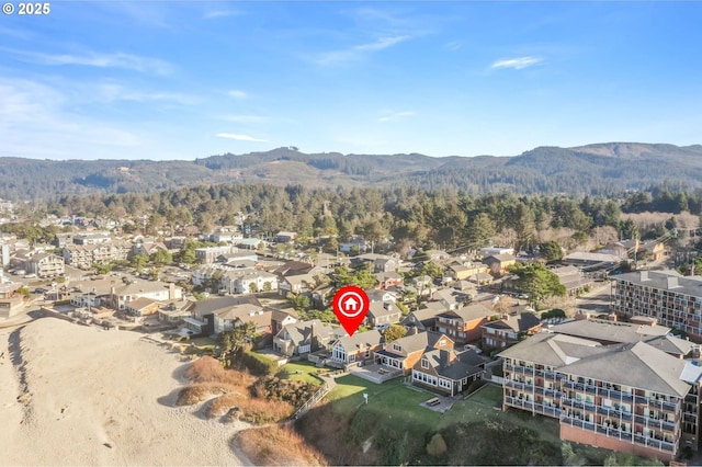 aerial view featuring a mountain view