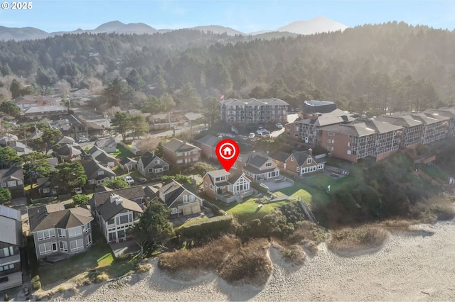 aerial view featuring a mountain view