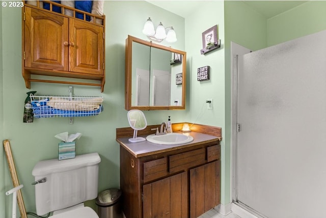 835 E 4th St, La Center, WA 98629 - bathroom with vanity and a shower with shower door