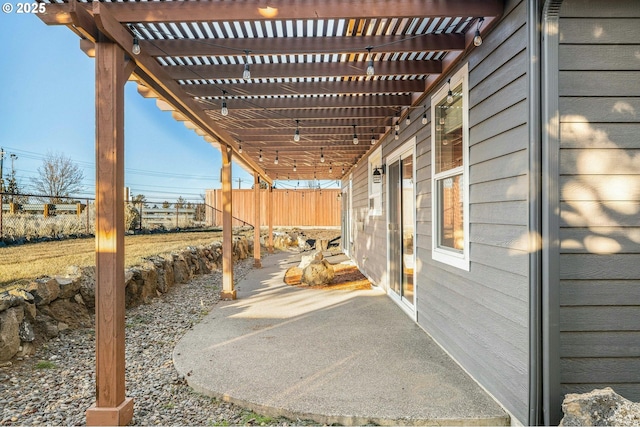 view of patio with a pergola