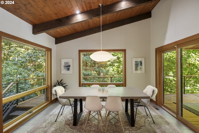 610 Atwater Rd, Lake Oswego, OR 97034 - dining space featuring wood ceiling