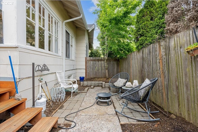 view of patio / terrace featuring a fenced backyard