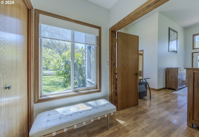 38201 Queens Rd, Marcola, OR 97454 - hall with baseboards and wood finished floors