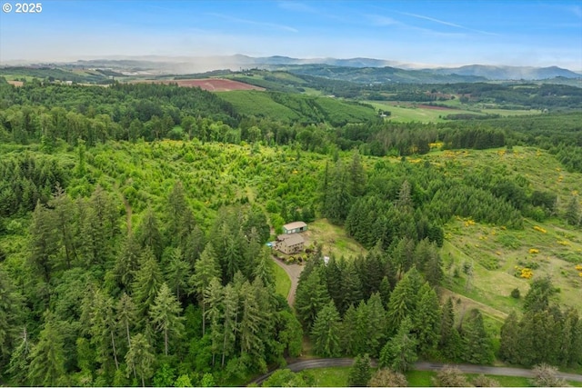 26127 NW Williams Canyon Rd, Gaston, OR 97119 - aerial overview of property's location featuring a forest and a mountain backdrop
