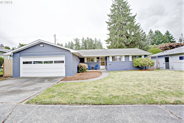 21408 SE Main St, Gresham, OR 97030 - ranch-style home featuring brick siding, concrete driveway, a garage, and a porch
