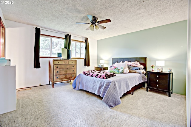 21408 SE Main St, Gresham, OR 97030 - bedroom featuring carpet floors, a textured ceiling, and ceiling fan