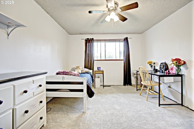 21408 SE Main St, Gresham, OR 97030 - bedroom with light carpet, a textured ceiling, and a ceiling fan