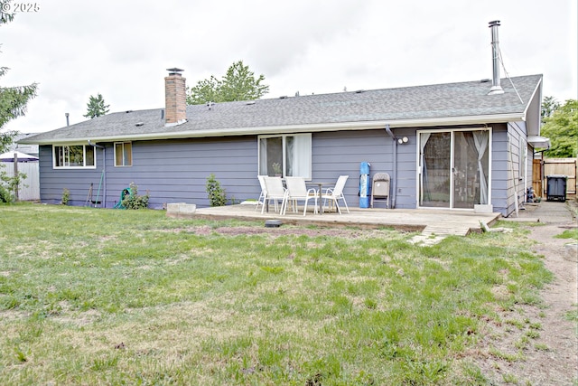 21408 SE Main St, Gresham, OR 97030 - rear view of house with a chimney and a wooden deck