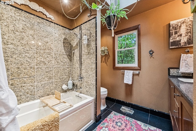 22060 S Forest Park Rd, Beavercreek, OR 97004 - bathroom with vanity, shower / bathtub combination, and tile patterned flooring