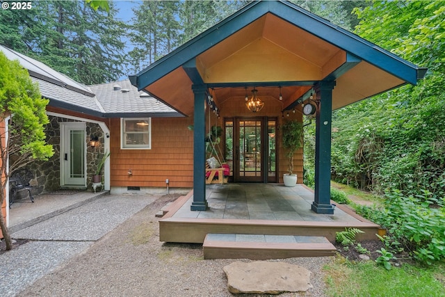 22060 S Forest Park Rd, Beavercreek, OR 97004 - property entrance featuring roof with shingles and a porch