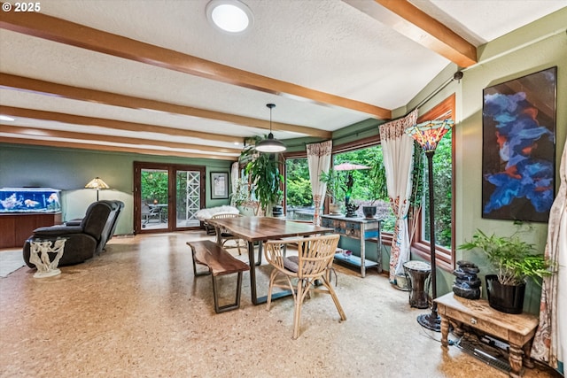 22060 S Forest Park Rd, Beavercreek, OR 97004 - dining room with beam ceiling