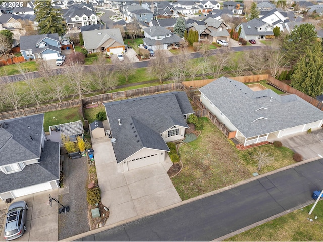 drone / aerial view with a residential view