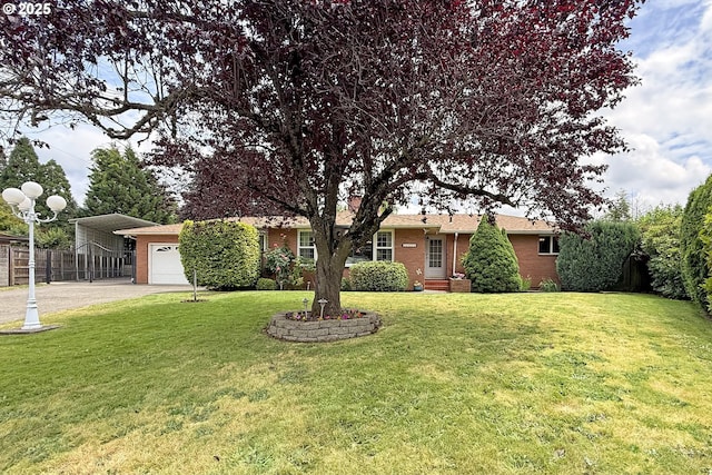 13275 NE Thompson Ct, Portland, OR 97230 - ranch-style home featuring a garage, driveway, brick siding, and a carport