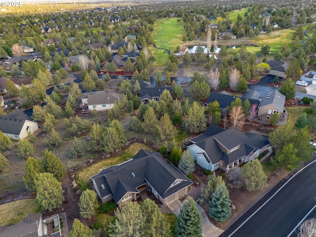 aerial view with a residential view