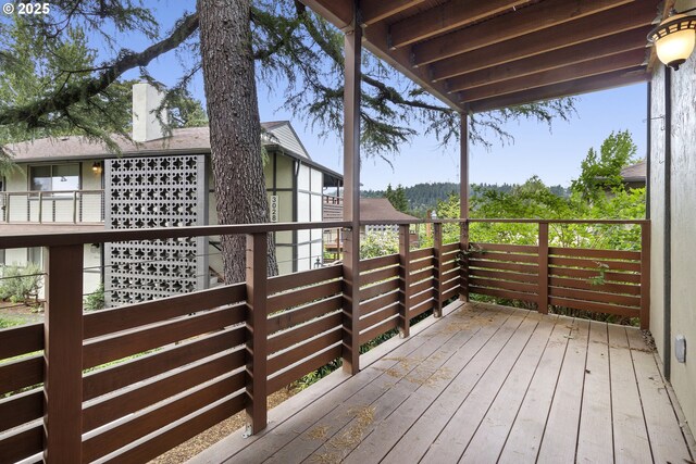 3038 SW Florida Ct Unit B, Portland, OR 97219 - view of wooden deck