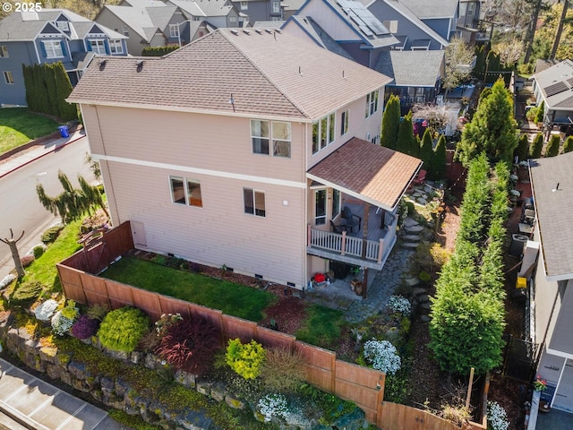bird's eye view featuring a residential view