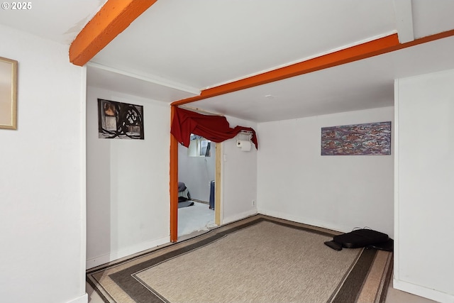317 E 14th St, The Dalles, OR 97058 - hall featuring beam ceiling and baseboards