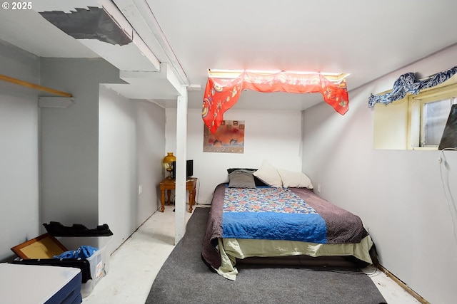 317 E 14th St, The Dalles, OR 97058 - bedroom with concrete floors