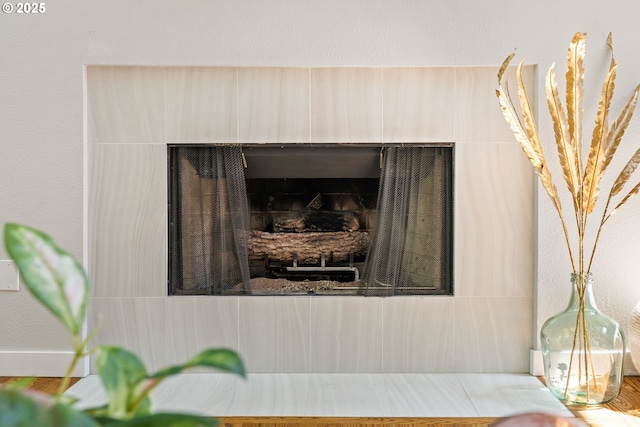room details with a fireplace