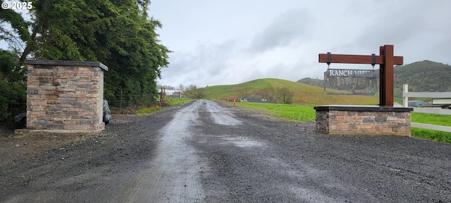 view of road featuring a mountain view