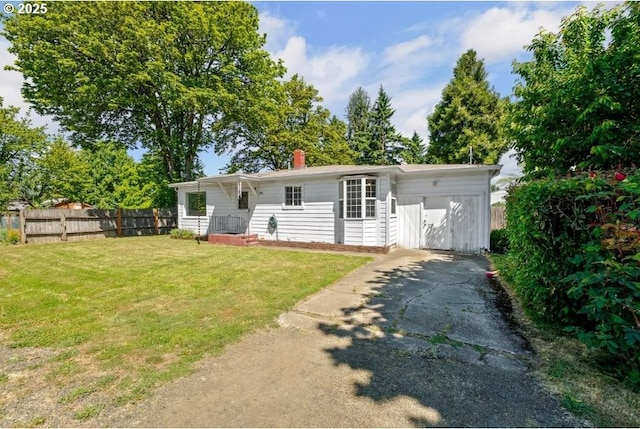 161 1st St, Dillard, OR 97432 - ranch-style home with driveway, a chimney, and an attached garage