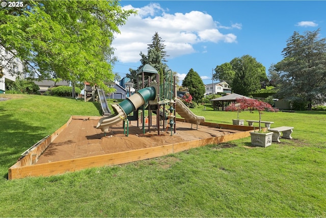 community playground with a yard