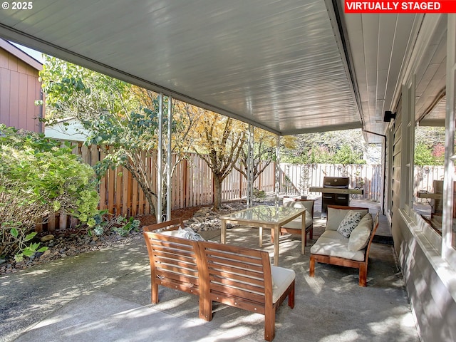 view of patio / terrace with an outdoor living space