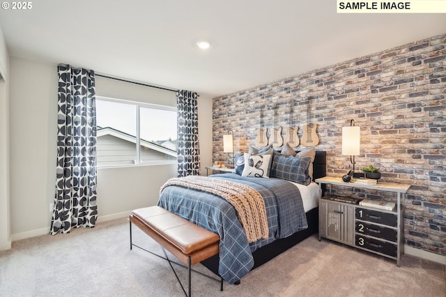 bedroom with carpet and baseboards