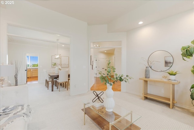 23680 SW Robson Ter, Sherwood, OR 97140 - living area featuring light carpet and recessed lighting