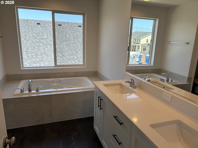 2940 Olympic St Unit 21, Woodburn, OR 97071 - bathroom with a garden tub and double vanity