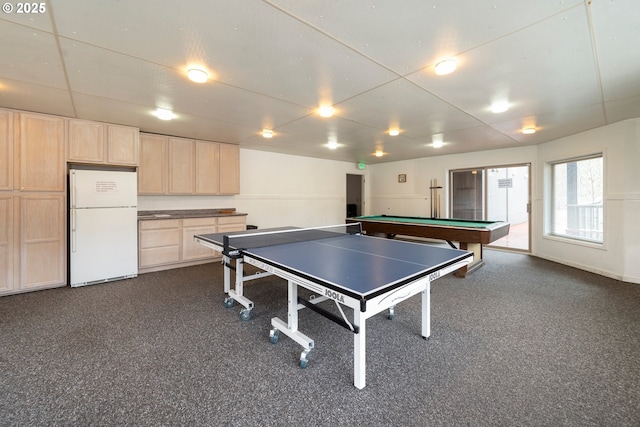 rec room with billiards and baseboards