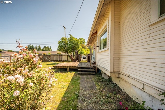 470 W 4th St, Coquille, OR 97423 - view of yard featuring a wooden deck