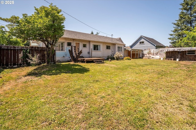 470 W 4th St, Coquille, OR 97423 - back of house with a wooden deck