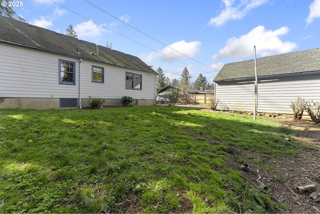 view of yard featuring fence