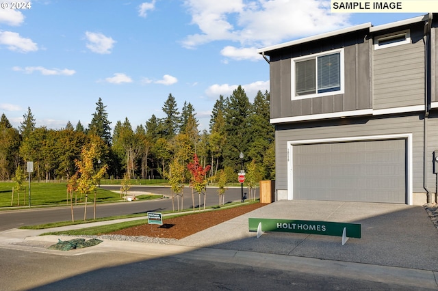 view of front of house with a garage