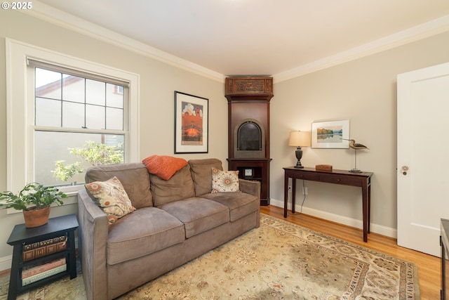 4052 NE 22nd Ave, Portland, OR 97212 - living room featuring wood finished floors and crown molding