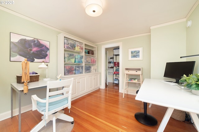 4052 NE 22nd Ave, Portland, OR 97212 - home office featuring light wood-style floors and crown molding