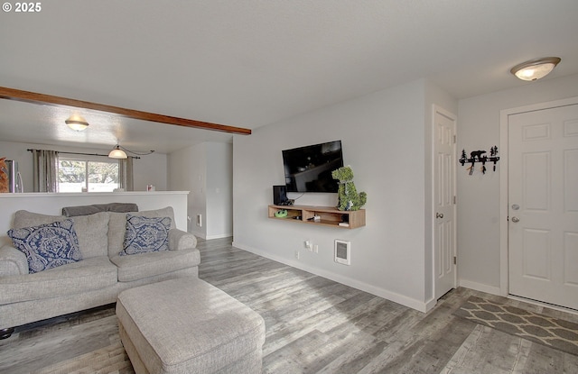 living room with wood-type flooring