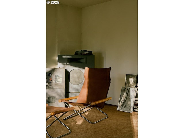 living area with carpet