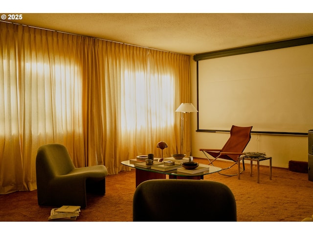 sitting room featuring carpet