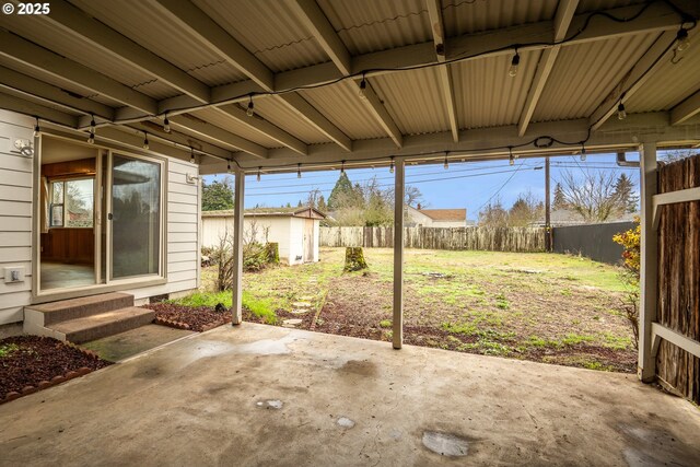 4160 Willhi St, Eugene, OR 97402 - view of patio / terrace with an outbuilding