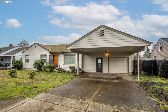 4160 Willhi St, Eugene, OR 97402 - view of front of property with a front lawn and a garage