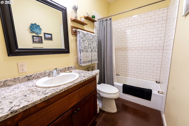 94986 Thetford Ln, Marcola, OR 97454 - full bath with toilet, vanity, and shower / bathtub combination with curtain