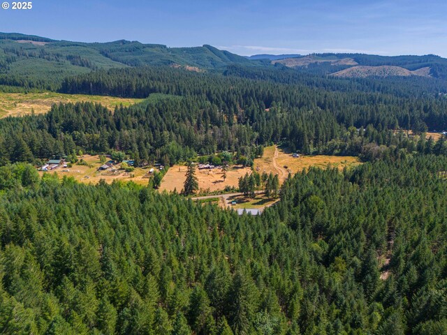 94986 Thetford Ln, Marcola, OR 97454 - aerial overview of property's location with a heavily wooded area and mountains