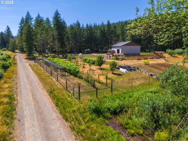 94986 Thetford Ln, Marcola, OR 97454 - aerial view of sparsely populated area with a heavily wooded area